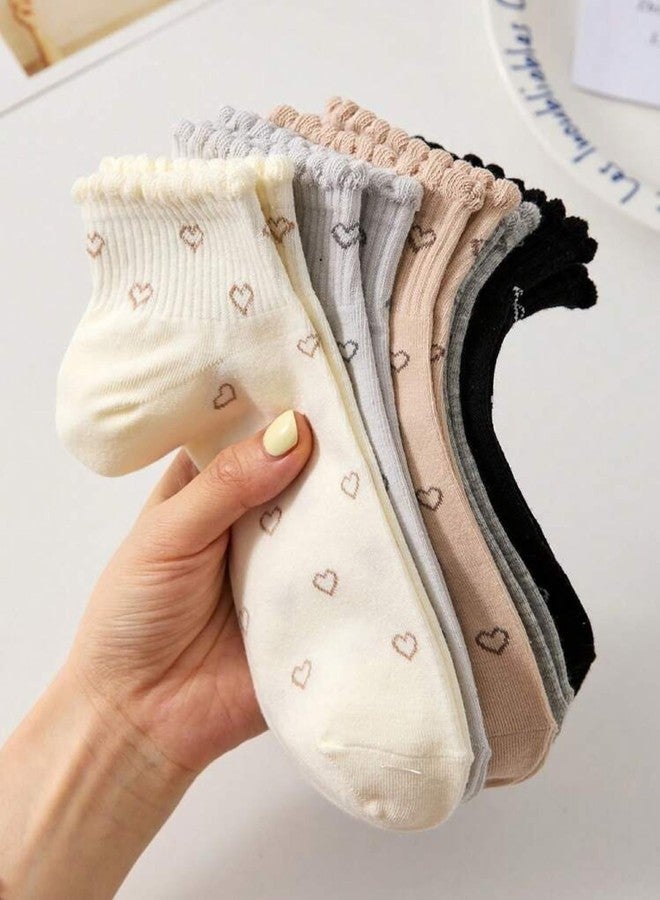 DIVUE Socks for Girls & Women Ankle Length | 5 Pair Combo Cotton Socks | Free Size Odor Resistant Soft Breathable Fabric | Comfortable Socks for Sports, Office, College, Travel & Casual Use - Image 4