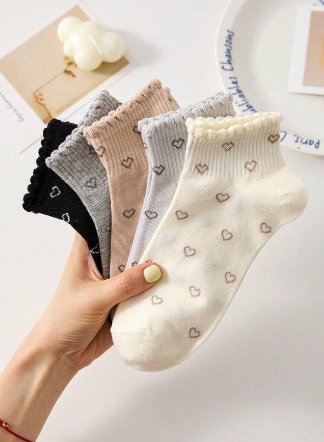 DIVUE Socks for Girls & Women Ankle Length | 5 Pair Combo Cotton Socks | Free Size Odor Resistant Soft Breathable Fabric | Comfortable Socks for Sports, Office, College, Travel & Casual Use - Image 3