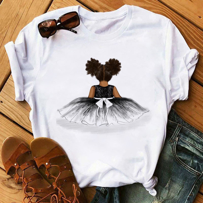 [Same day] cross-border supply of T-shirt printed T-shirt women's short-sleeved women's clothing - Image 1