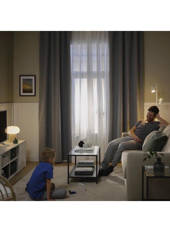 erorex Block-out curtains, 1 pair, grey/with heading tape, 135x300 cm - Image 2