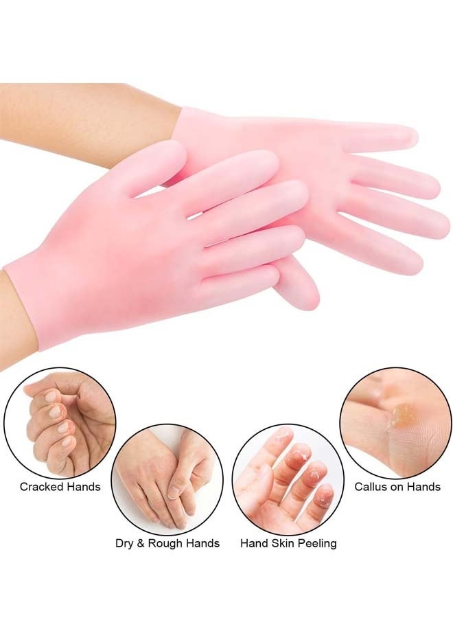 2 Pairs Moisturizing Exfoliating Gloves for Women Soften Dry Hands Material - Image 2