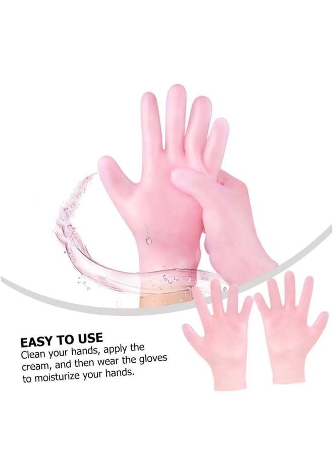 2 Pairs Moisturizing Exfoliating Gloves for Women Soften Dry Hands Material - Image 3