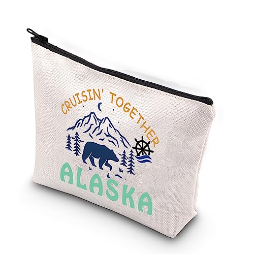 XYANFA Cruising Together Alaska Makeup Bag - Family Trip & Travel Cosmetic Bag - Alaskan Cruise Gifts - Image 1