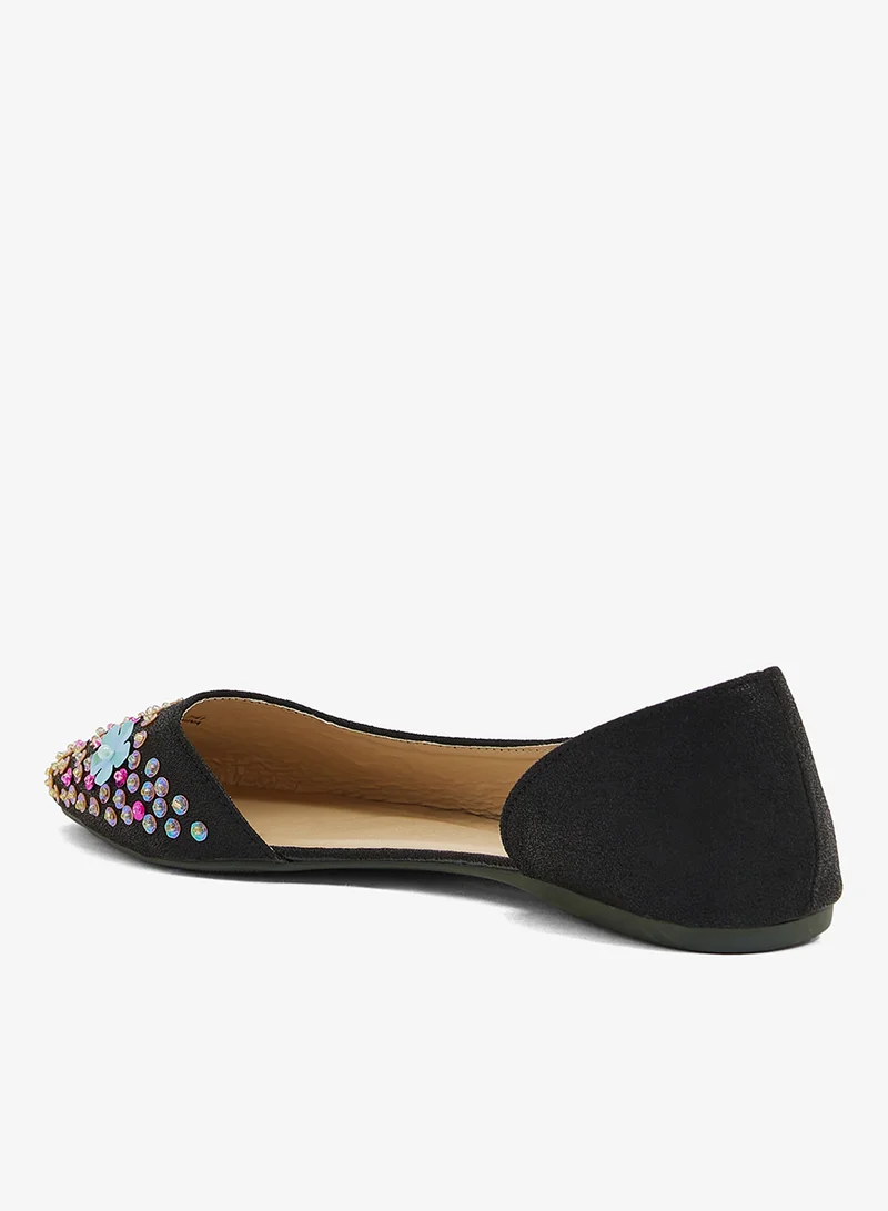 Spot-on Black Ballerina Flat for Women | Best Price UAE