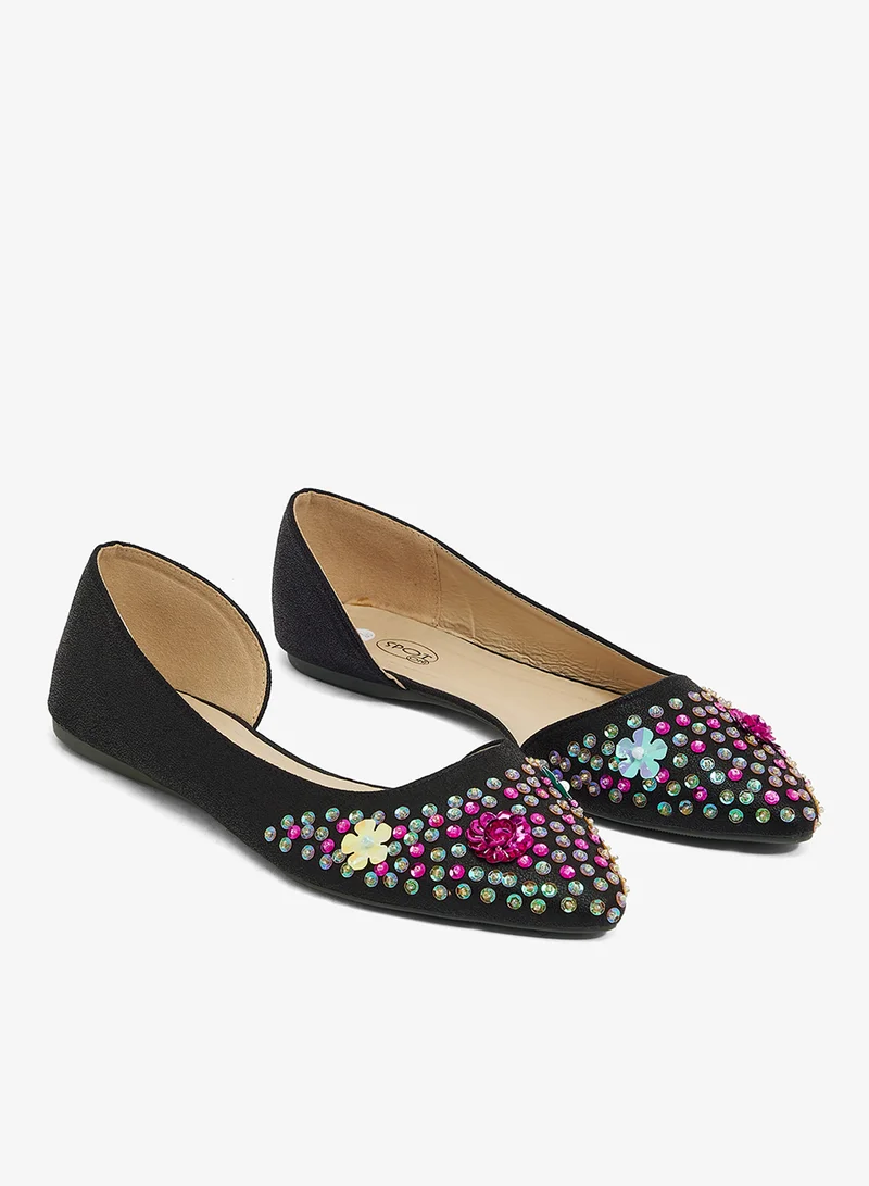 Spot-on Black Ballerina Flat for Women | Best Price UAE