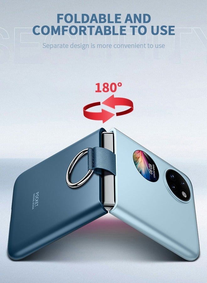 GROIC Suitable for Huawei P50 Pocket 6.9 Inch Mobile Phone Case Back Cover Type Contrast Ring Buckle Protective Frosted Smartphone - Image 4