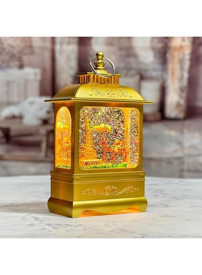 فانوس دبي الكروي من دي واي دي - إضاءة ليد مسطحة بتصميم برج خليفة، جمل ونخلة | مصباح كروي مائي عصري مستوحى من الصحراء، مناسب للديكور المنزلي والهدايا، ذهبي، GMXDB003-5 من دي واي دي ديلايتس - Image 1