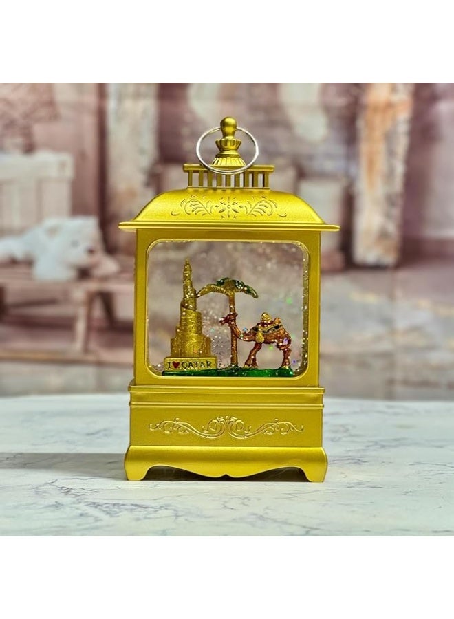 فانوس دبي الكروي من دي واي دي - إضاءة ليد مسطحة بتصميم برج خليفة، جمل ونخلة | مصباح كروي مائي عصري مستوحى من الصحراء، مناسب للديكور المنزلي والهدايا، ذهبي، GMXDB003-5 من دي واي دي ديلايتس - Image 3