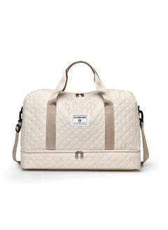 Generic Fashion Oxford Cloth Handbag Fitness Bag for Men and Women Travel Bag Shoulder Bag Handbag Sports Bag Canvas Luggage Bag Beige  - Image 1