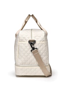 Generic Fashion Oxford Cloth Handbag Fitness Bag for Men and Women Travel Bag Shoulder Bag Handbag Sports Bag Canvas Luggage Bag Beige  - Image 4