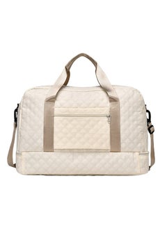 Generic Fashion Oxford Cloth Handbag Fitness Bag for Men and Women Travel Bag Shoulder Bag Handbag Sports Bag Canvas Luggage Bag Beige  - Image 5