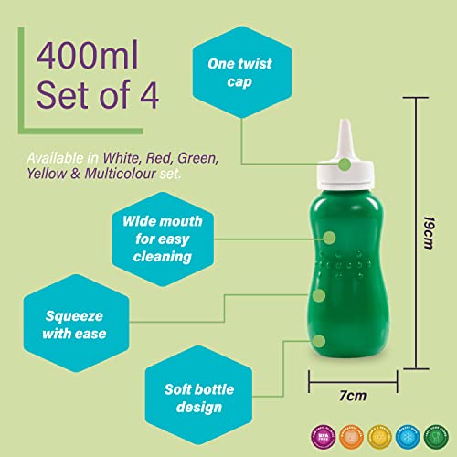Gluman Squeezy Sauce Bottle for Clean & Mess-free Dispensing | 100% Food Grade | Dishwasher Safe | Freezer Safe | Ergonomically Designed | Reusable (White (Set of 4)) - Image 3