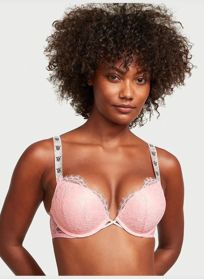 Victoria's Secret Bombshell Add-2-Cups Shine Strap Lace Push-Up Bra