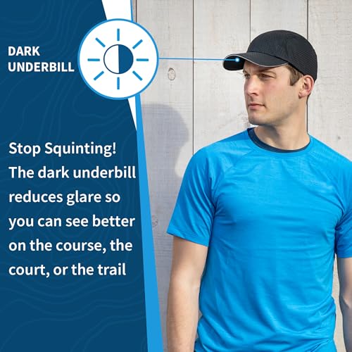 TrailHeads Performance Mens Running Hat - Lightweight, Quick Dry Workout Hats for Men - Athletic Sports Cap for Tennis, Gym Black - Image 3