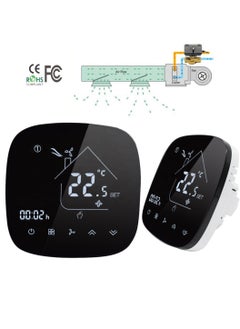 Eazyliv Eazyliv Tuya WiFi Smart Glossy Full Black Air Conditioning Thermostat For chilled water system fan coil unit Touch Temperature Controller 3 Speed Work With Echo Google Home  - Image 3