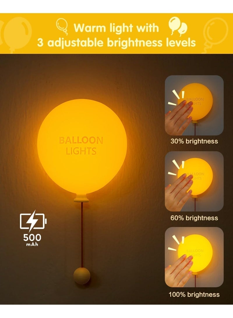 Night Lights for Kids, Balloon Wall Light, Rechargeable Bedroom Night Lamp with Timer, Soft Silicone Hallway Lighting for Nursery, Boys and Girls, Children Birthday Gifts - Image 4