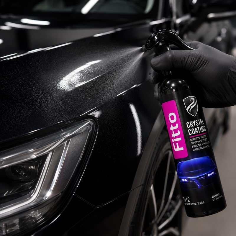 FITTO Crystal Coating 250ML, Car Paint Protection Coating Spray with Deep Gloss Finish, Long Lasting Hydrophobic Shine and UV Protection - Image 3