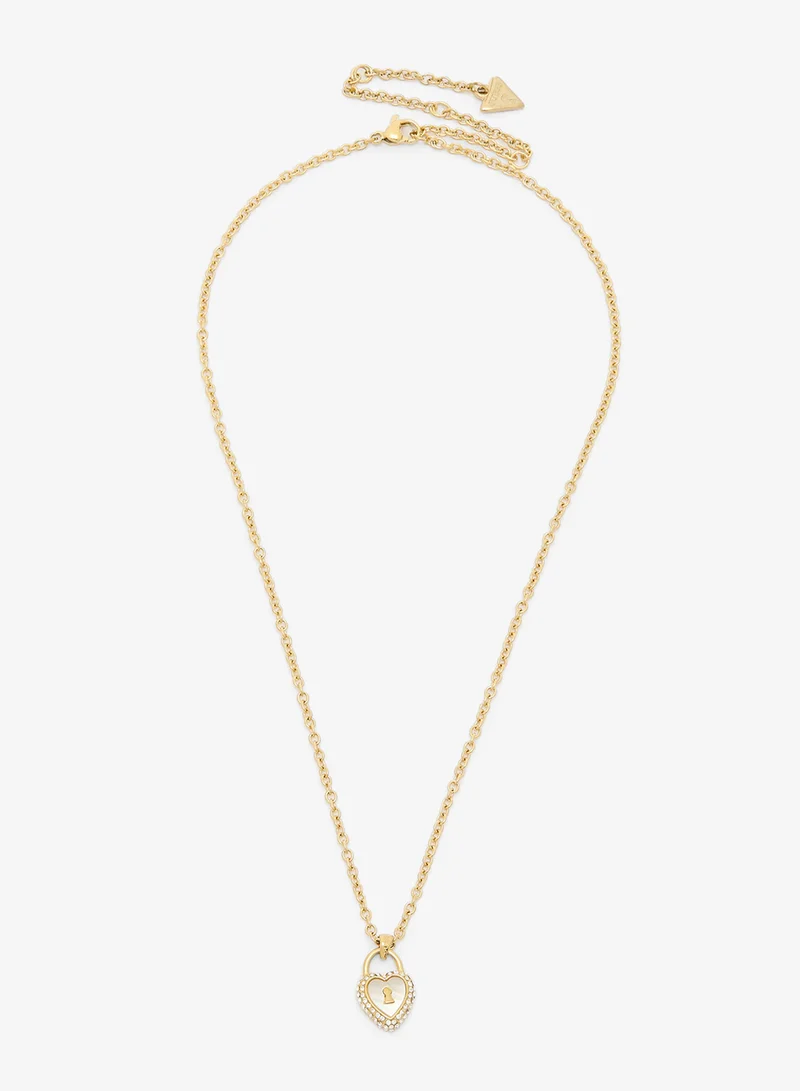 GUESS Heart Lock Chain Necklace