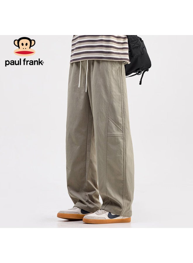 Paul Frank Men's Curved Blade Pants Winter American Style Wide-leg Casual Pants Men's Trendy Work Pants Khaki 2XL - Image 1