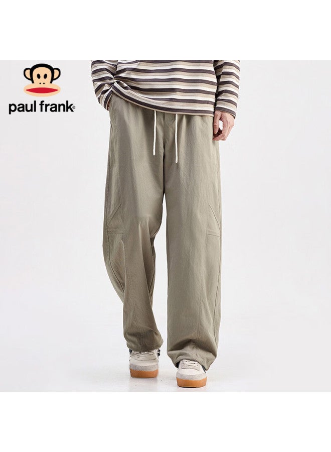 Paul Frank Men's Curved Blade Pants Winter American Style Wide-leg Casual Pants Men's Trendy Work Pants Khaki 2XL - Image 2
