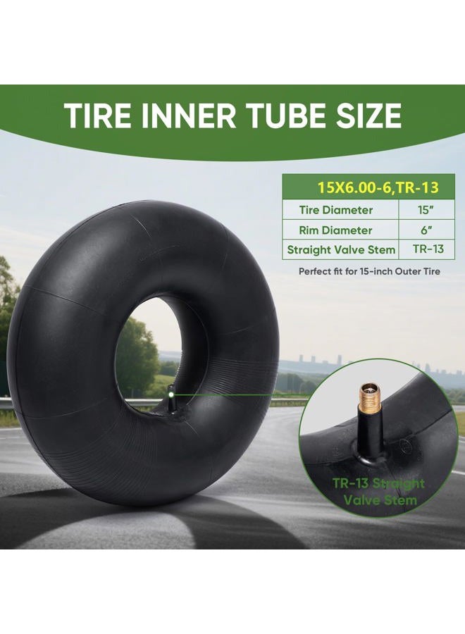 TICONN 15x6.00-6nhs Lawn Mower Tires Inner Tube, 2 Pack Inner Tire Tube for Wheelbarrow Tires, Replacement Tube with TR-13 Straight Valve Stem for lawn mower tires 15x6.00-6, Wheelbarrows, Wagons - Image 4
