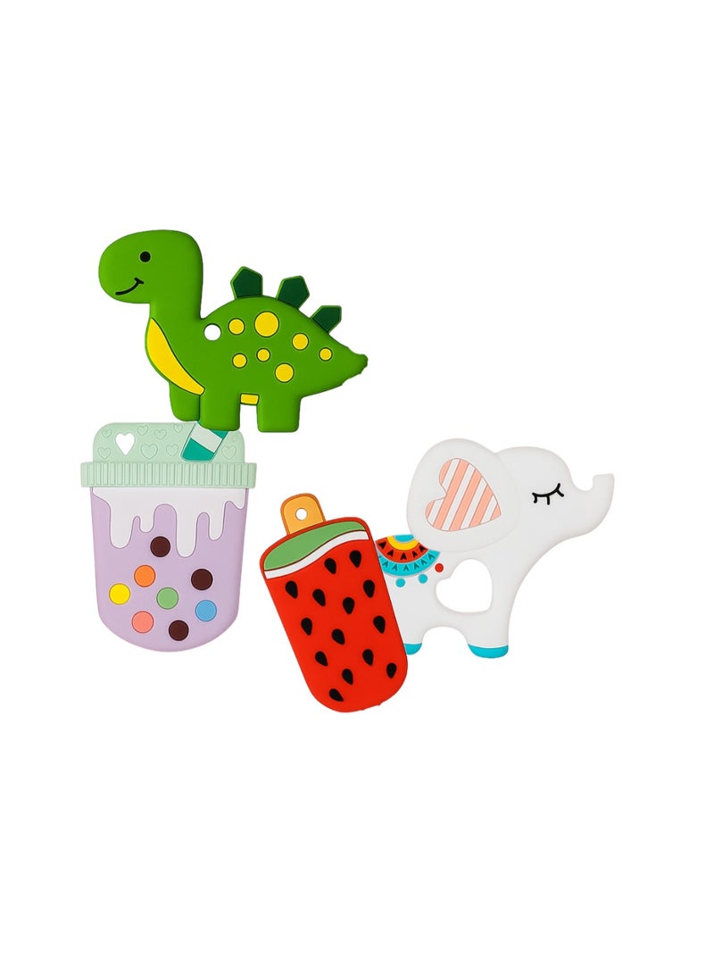 Baby Chewing Silicone Teething Toys for Babies - Bundle of assorted teethers. BPA FREE - 100% SILICONE - Image 1