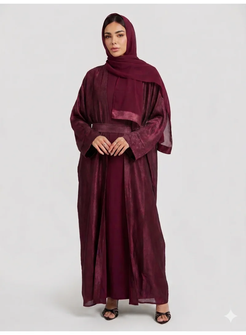 عباءات ريم Shimmer Abaya with Inner Dress & Matching Sheila
