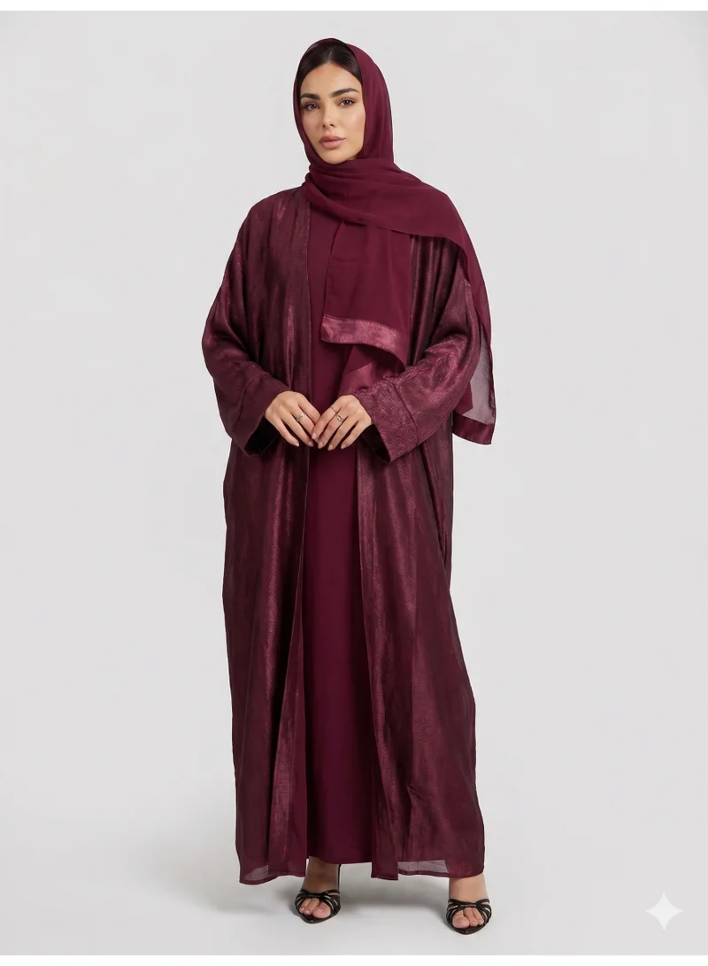 عباءات ريم Shimmer Abaya with Inner Dress & Matching Sheila
