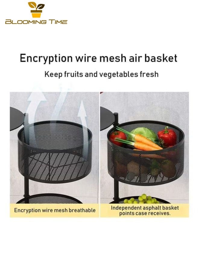 بلومنغ تايم 5-طبقة دائرية الصلب المطبخ تخزين الرف مع عجلات ، الدورية الفاكهة والخضروات تخزين الرف - Image 5