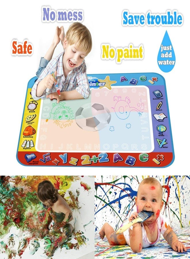 Alago Aqua Coloring Mat,Kids Toys Large Water Painting Mat,Toddlers Doodle Pad with 4 Colors,Gifts for Girls Boys Age 3 4 5+ Years Old,4 Pens,Drawing Molds and Booklet Included - Image 3