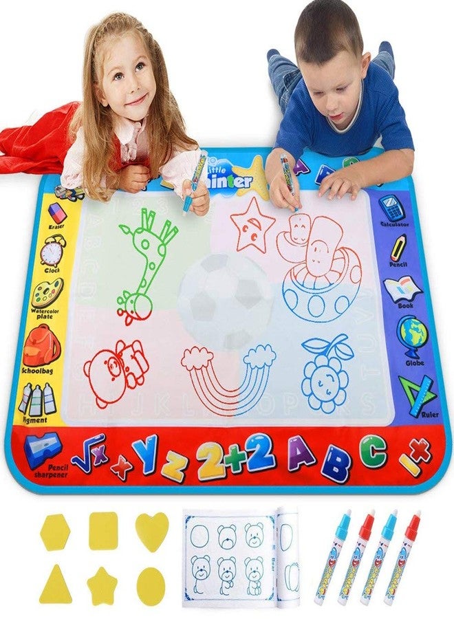Alago Aqua Coloring Mat,Kids Toys Large Water Painting Mat,Toddlers Doodle Pad with 4 Colors,Gifts for Girls Boys Age 3 4 5+ Years Old,4 Pens,Drawing Molds and Booklet Included - Image 1