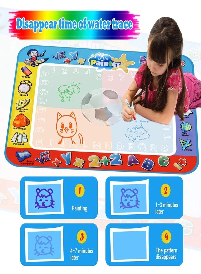 Alago Aqua Coloring Mat,Kids Toys Large Water Painting Mat,Toddlers Doodle Pad with 4 Colors,Gifts for Girls Boys Age 3 4 5+ Years Old,4 Pens,Drawing Molds and Booklet Included - Image 5