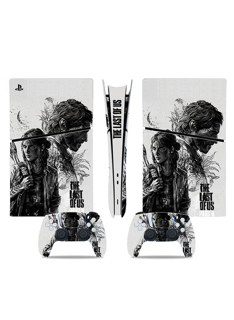 Sony PS5 Slim Console Controller Skins Set, Skin Wrap Decal Sticker PS5 Slim Disk Edition Console, Protective Film Sticker for PS5 Slim (The Last Of Us), PS5 Slim Disk Edition Console Sticker