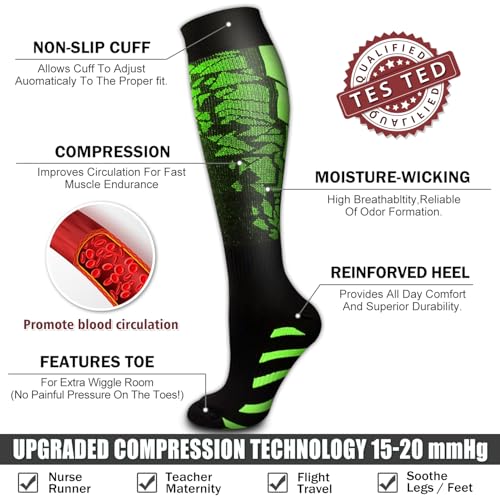 Bluemaple 6 Pack Copper Compression Socks for Women and Men Circulation-Best Support for Medical, Running,Nursing,Athletic - Image 5