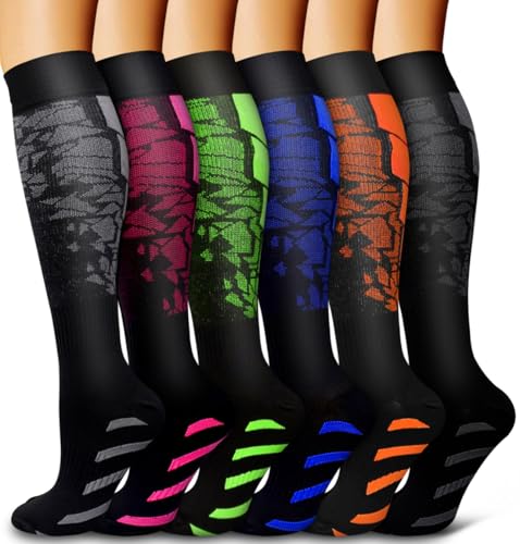 Bluemaple 6 Pack Copper Compression Socks for Women and Men Circulation-Best Support for Medical, Running,Nursing,Athletic - Image 1