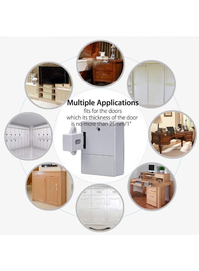 1 PCS Smart Lock Battery Card， Sensor Cabinet Drawer， Intelligent Invisible Hidden Digital Lock Without Perforate Hole(3 key sets) - Image 5