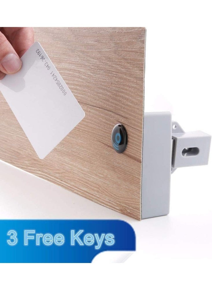 1 PCS Smart Lock Battery Card， Sensor Cabinet Drawer， Intelligent Invisible Hidden Digital Lock Without Perforate Hole(3 key sets) - Image 3