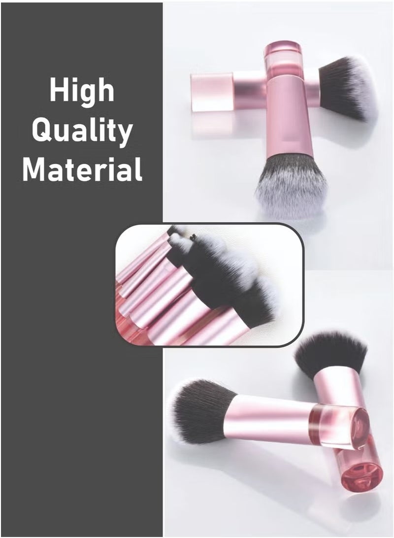 Makeup Brush Set, Easy Grip All-in-One Mini Makeup Brush Set with Brush Bag, 10 Brushes - Image 4