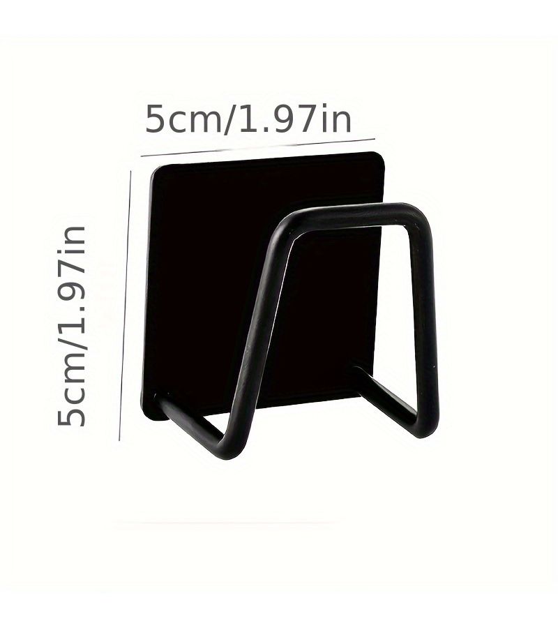 4pcs Black Stainless Steel Wall Mounted Kitchen Storage Rack for Pot Lids Cutting Boards Sponges - Image 4