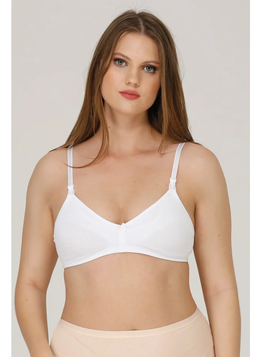 Par Lingerie Nursing Bra Unlined Combed Cotton White