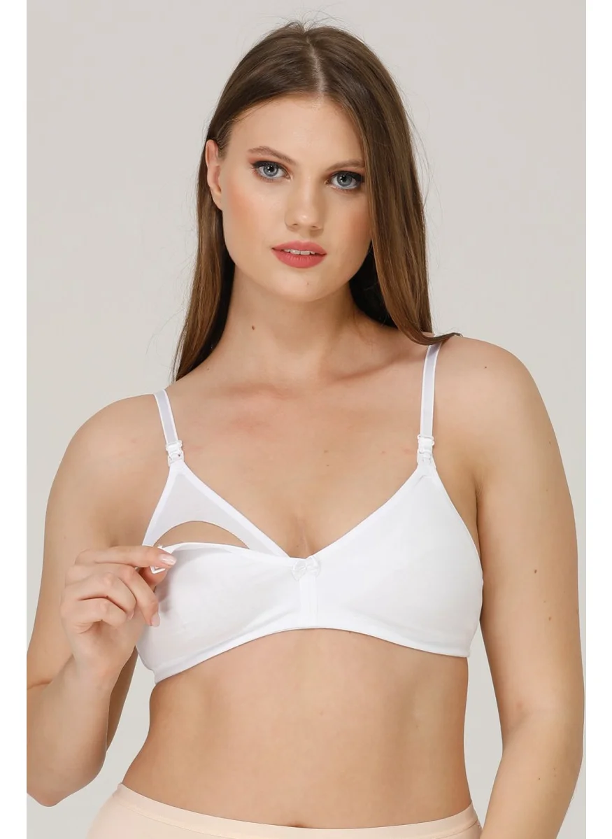 Par Lingerie Nursing Bra Unlined Combed Cotton White