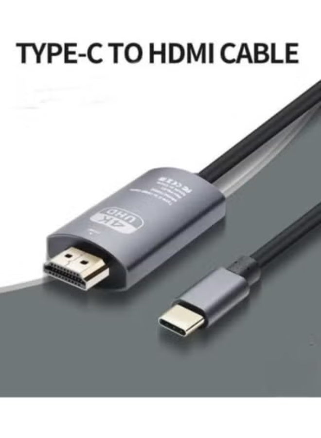 كابل USB-C إلى HDMI - عملي وسهل الاستخدام لتوصيل الأجهزة بالتلفزيون - مثالي للبث اليومي والعروض التقديمية
