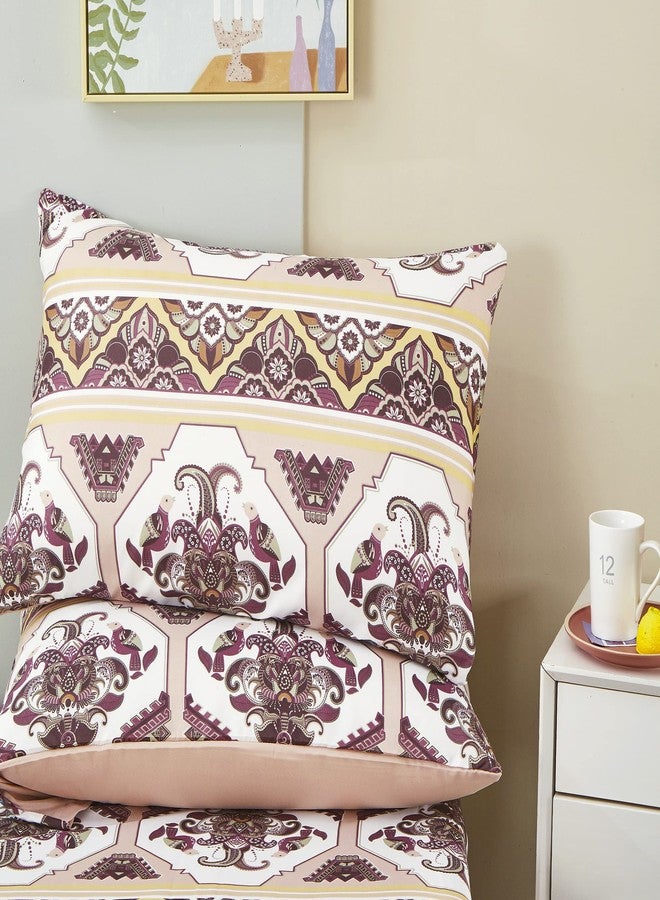 DaDa Bedding Southwestern Duvet Cover Set - Blush Pink, Kilim & Tribal Design - Includes Matching Pillowcases - Persian-Inspired, Ornate Traditional Print - King - 3-Pieces - Image 5