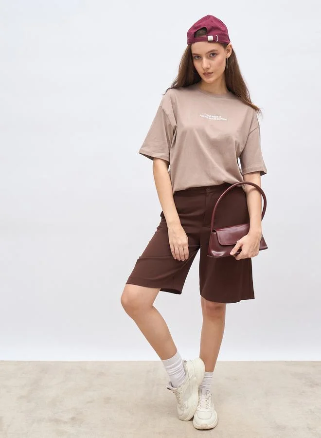 Styli Styli Embroidered Slogan Oversized T-Shirt