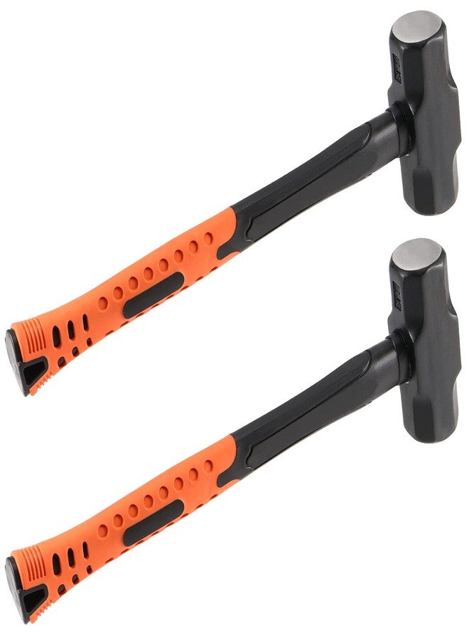 MANCHAP 2 PCS 16 Inch 4 Lbs Small Sledge Hammer, Mini Club Hammer with with Fiberglass Handle, 4 Pound Drilling Crack Hammer for Demolition and Construction, black orange - Image 1
