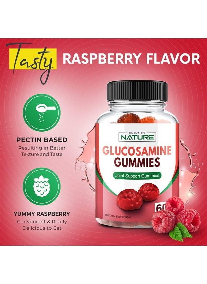Built By Nature - Glucosamine Gummies with Vitamin E - Advanced Joint Support Gummy Supplement, High Potency Antioxidant & Inflammatory Response, Comfort for Back, Knees, Hands, Non GMO, 60 Extended Delivery Gummies - Image 1