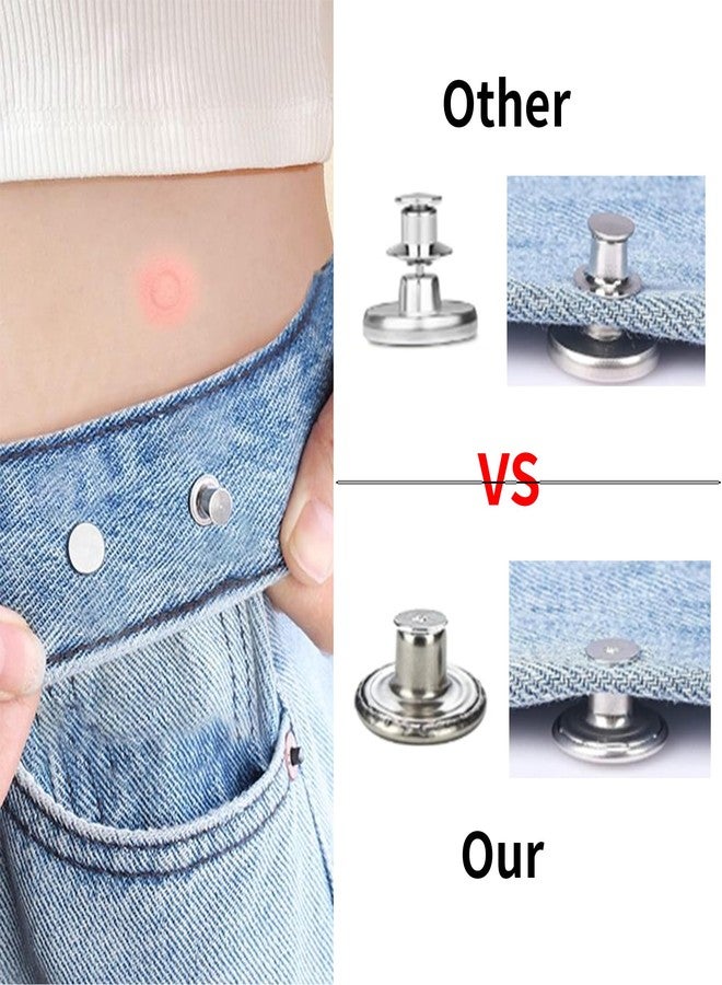 JANCAN 14 PCS Jean Buttons for Loose Jeans - 17 mm Reusable Replacement Buttons No-Sew Nailess Removable Metal Jeans Buttons with Screwdrivers for Cowboy Clothing Jackets Pants DIY Accessories (14) - Image 5
