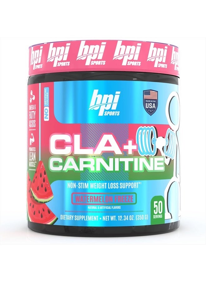 BPI SPORTS CLA+Carnitine–Conjugated Linoleic Acid–Weight Loss Formula –Metabolism, Performance, Lean Muscle–Caffeine Free–For Men & Women–Watermelon Freeze–50 servings – 12.34 oz.(Packaging May Vary) - Image 1