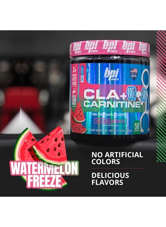 BPI SPORTS CLA+Carnitine–Conjugated Linoleic Acid–Weight Loss Formula –Metabolism, Performance, Lean Muscle–Caffeine Free–For Men & Women–Watermelon Freeze–50 servings – 12.34 oz.(Packaging May Vary) - Image 5