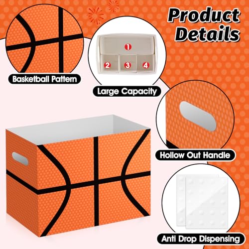 AKAIXI 2PCS Basketball Utensil Holder Paper Utensil Caddy for Basketball Party Decorations Disposable Cutlery Holder with Handles for Sports Birthday Party Supplies Boys Party Favors Cutlery Caddy - Image 4